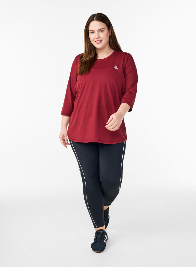 Treenipusero 3/4-hihoilla, Punainen, Model image number 1