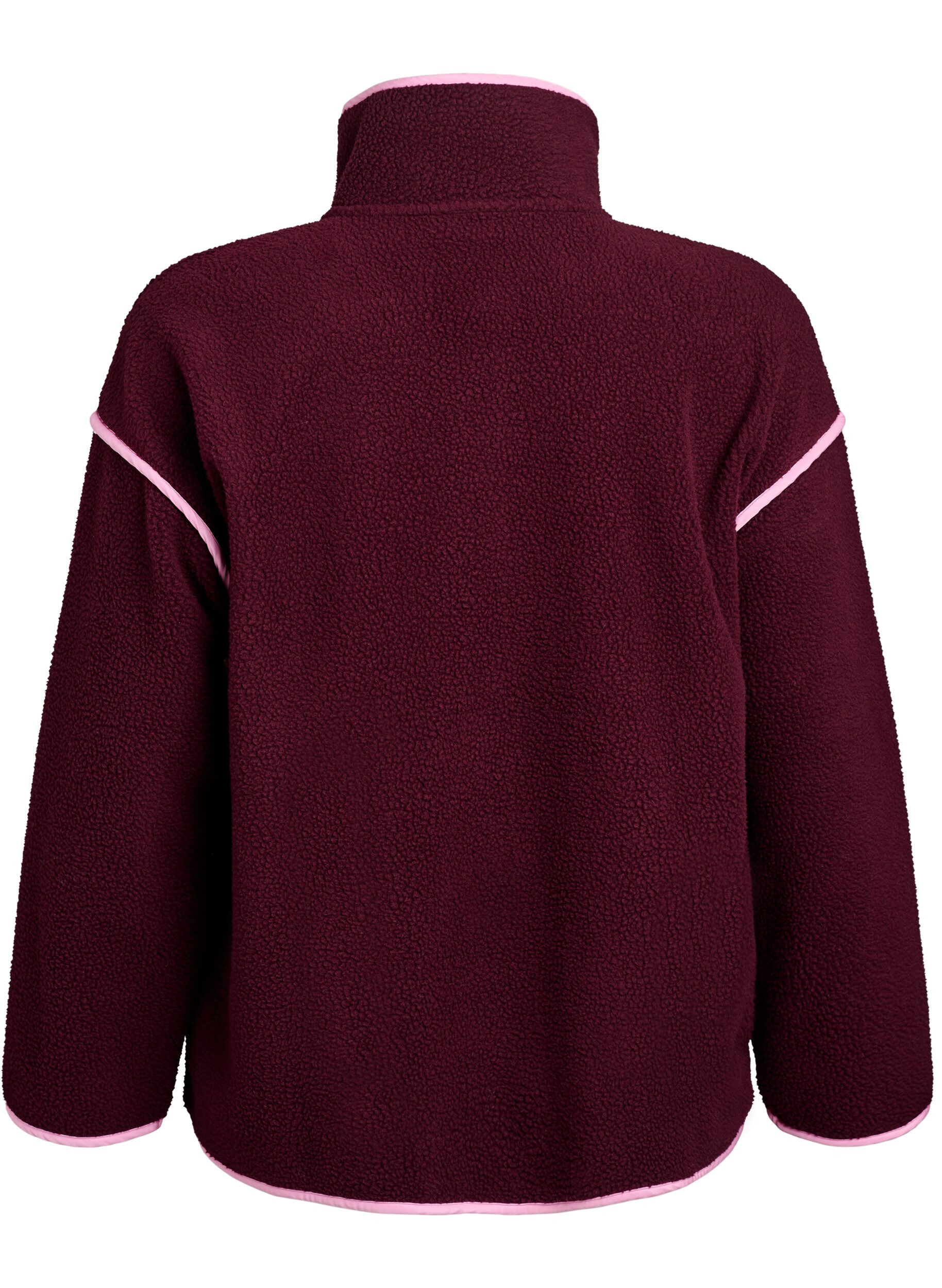 Zizzi Teddy-takki kontrastiyksityiskohdilla, Punainen, Packshot image number 1