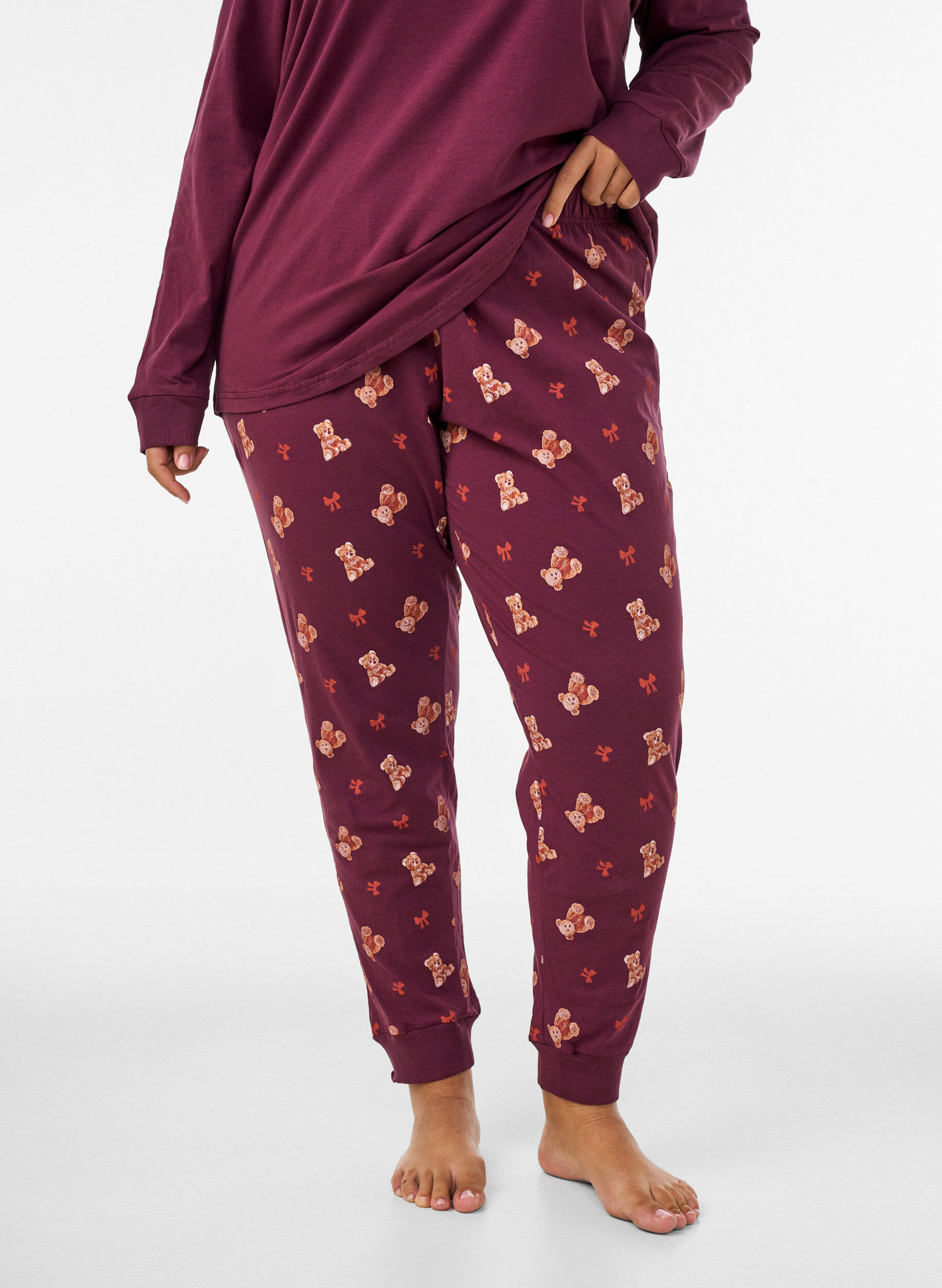 Painetut pyjamahousut, Punainen, Model