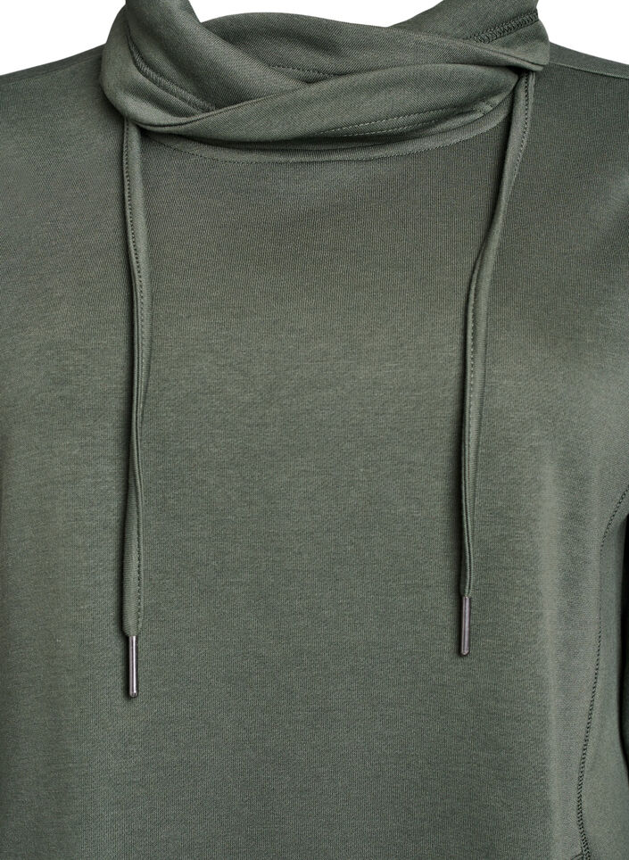 Lyhyt swetarimekko korkealla kauluksella ja taskuilla, Vihre&auml;, Packshot image number 2