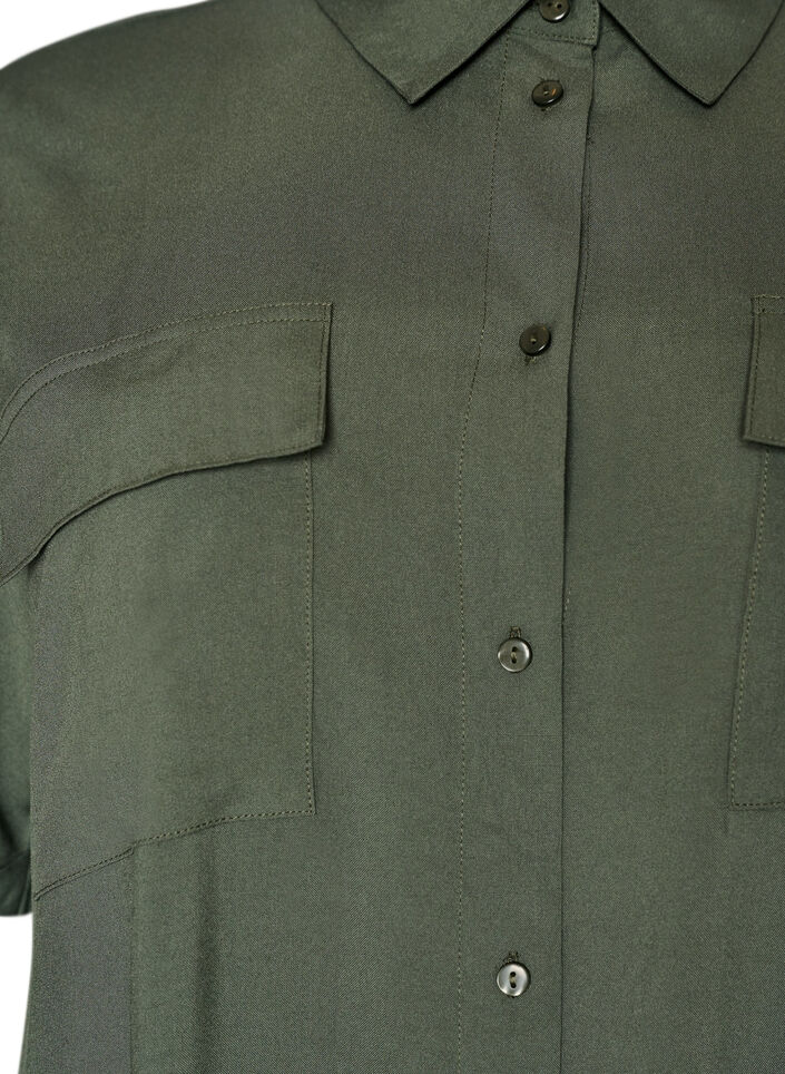 Lyhythihainen pitk&auml; paitamekko, Vihre&auml;, Packshot image number 2