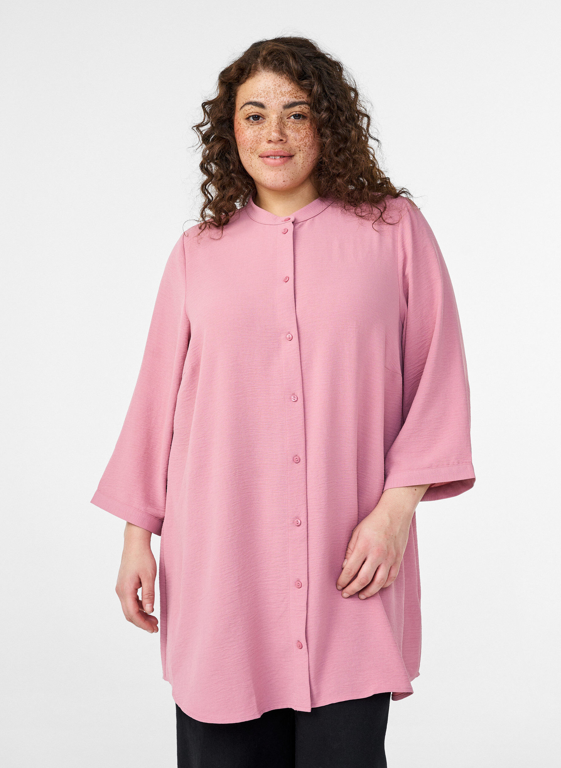 ZizziTunika 3/4-hihoilla, Vaaleanpunainen, Model image number 0