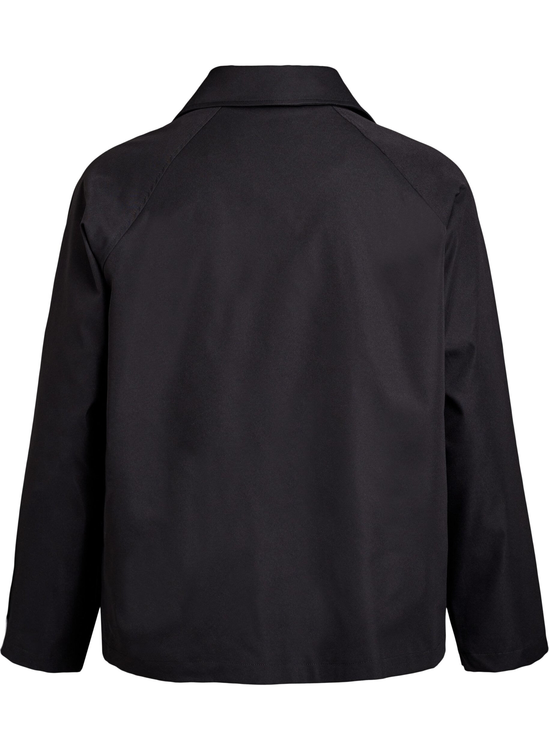 Zizzi Lyhyt trenssitakki taskuilla, Musta, Packshot image number 1