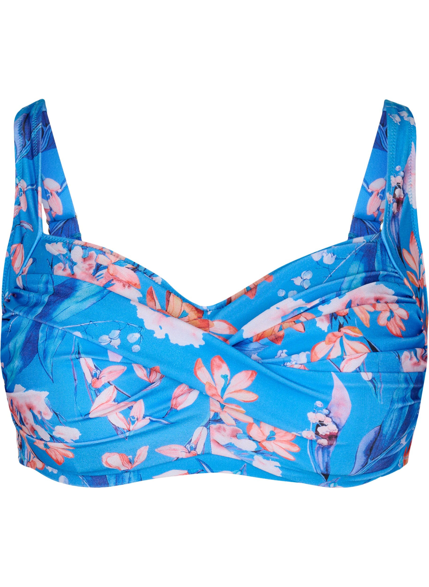 Zizzi Bikiniyl&auml;osa kuosilla, Bright Blue Print, Packshot image number 0