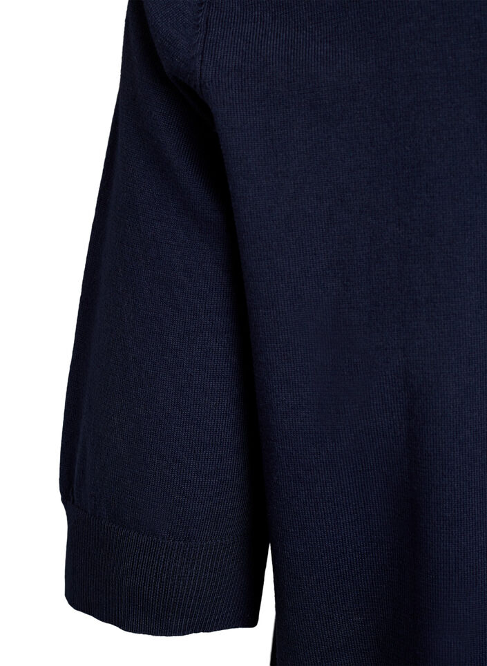 FLASH – Hienoneulepusero lyhyillä hihoilla, Sininen, Packshot image number 3