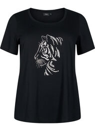 Puuvillainen T-paita kuviolla, Black w. Lion