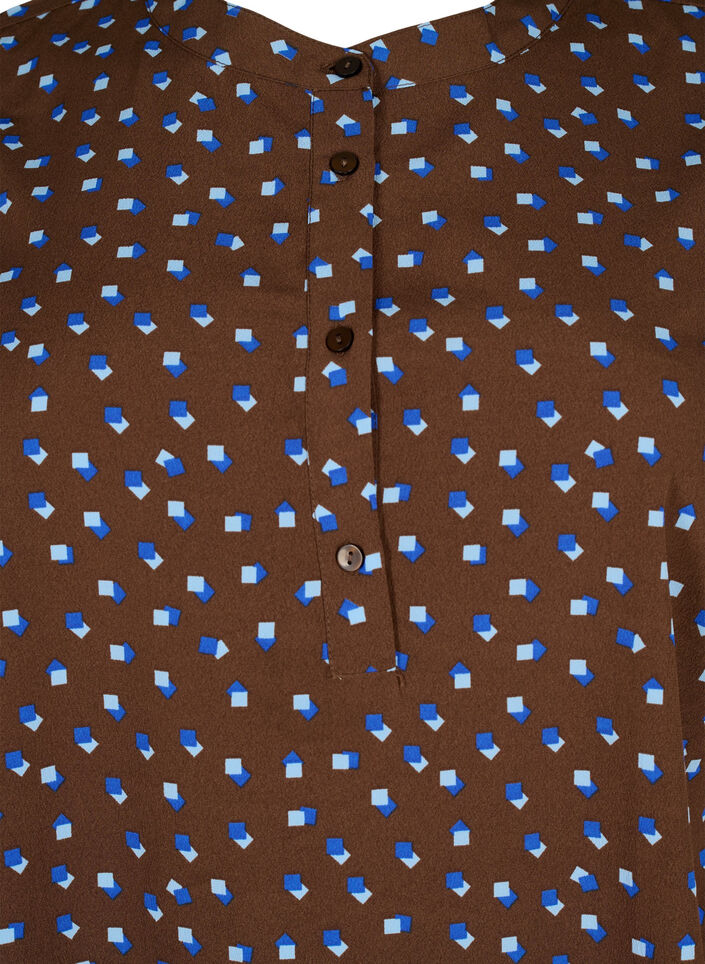 FLASH – Kuvioitu tunika pitkillä hihoilla, Chicory Coffee AOP, Packshot image number 2