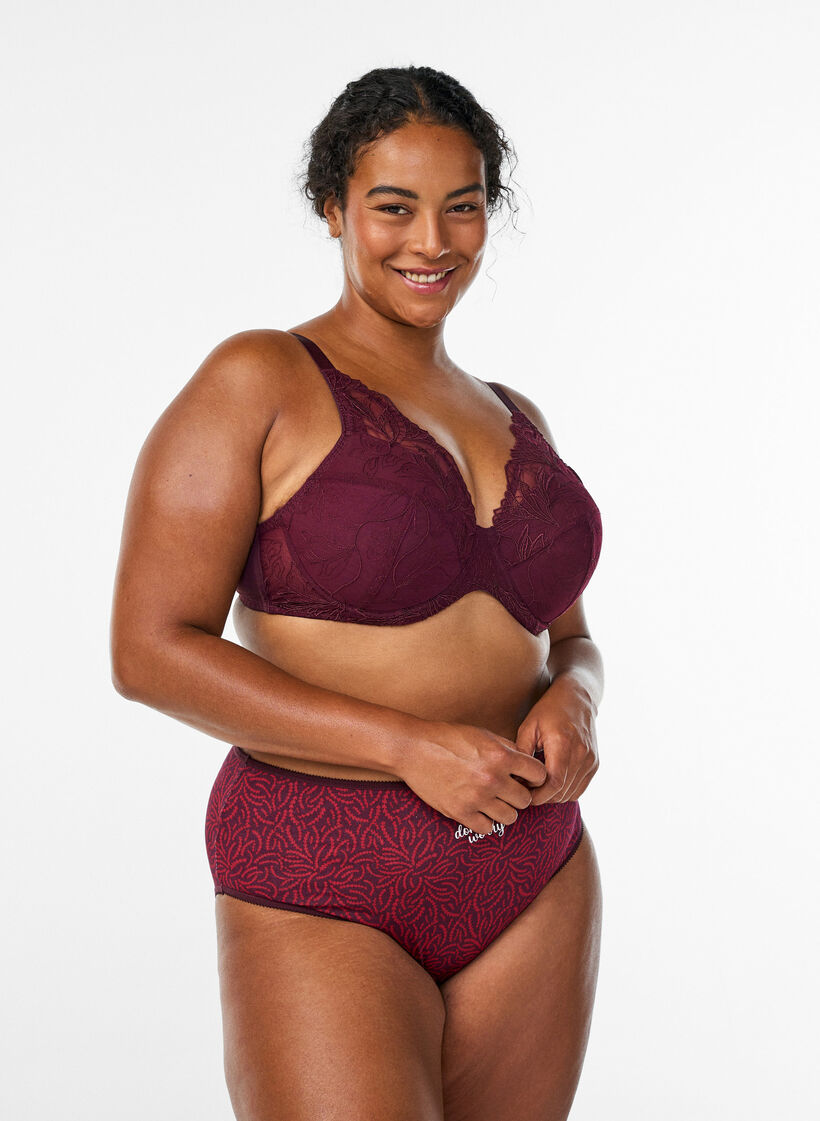 Topatut pitsirintaliivit kaaritukien kera, Punainen, Model image number 1