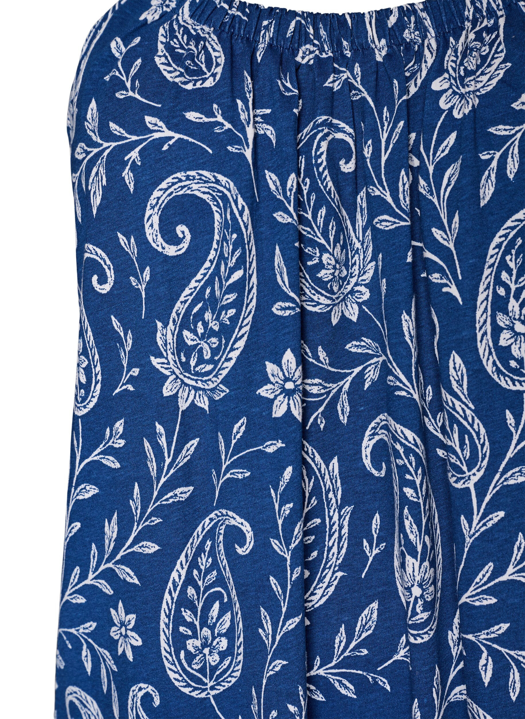ZizziMidipituinen olkainmekko luomupuuvillaa, Sininen, Packshot image number 2
