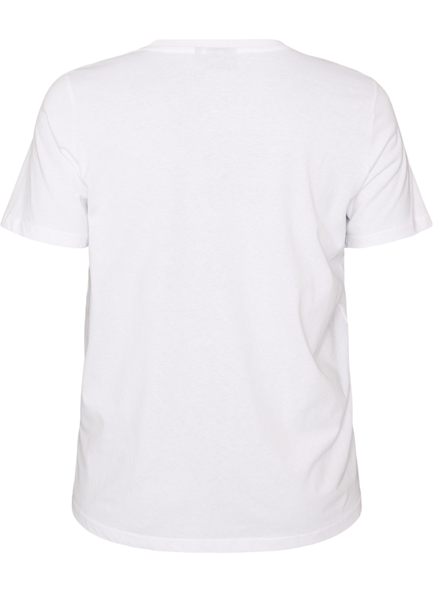ZizziPuuvillainen T-paita tekstimerkill&auml;, Valkoinen, Packshot image number 1