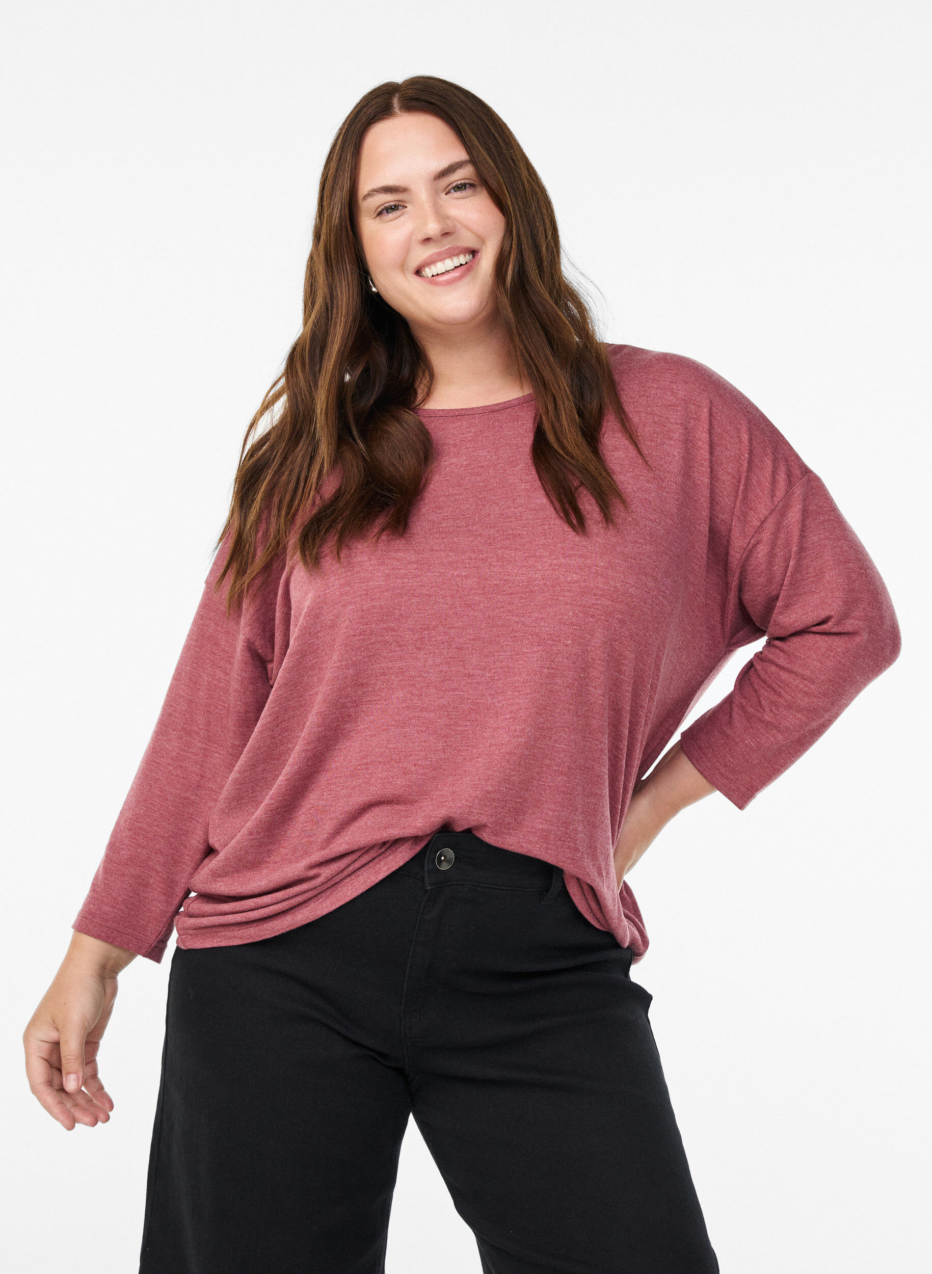 ZizziJersey -pusero 3/4-hihoilla, Punainen, Model image number 0