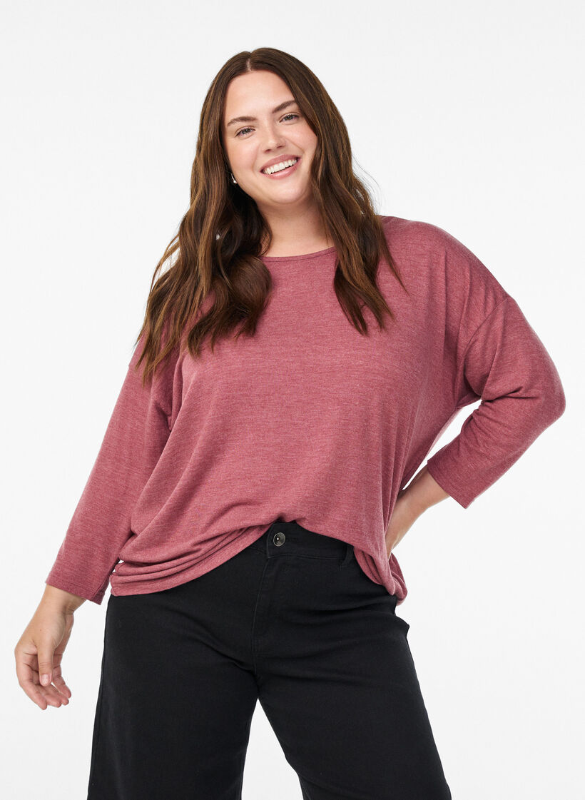 Jersey -pusero 3/4-hihoilla, Punainen, Model image number 0