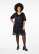 Lyhyt mekko paljettihapsuilla, Black, Model image number 2