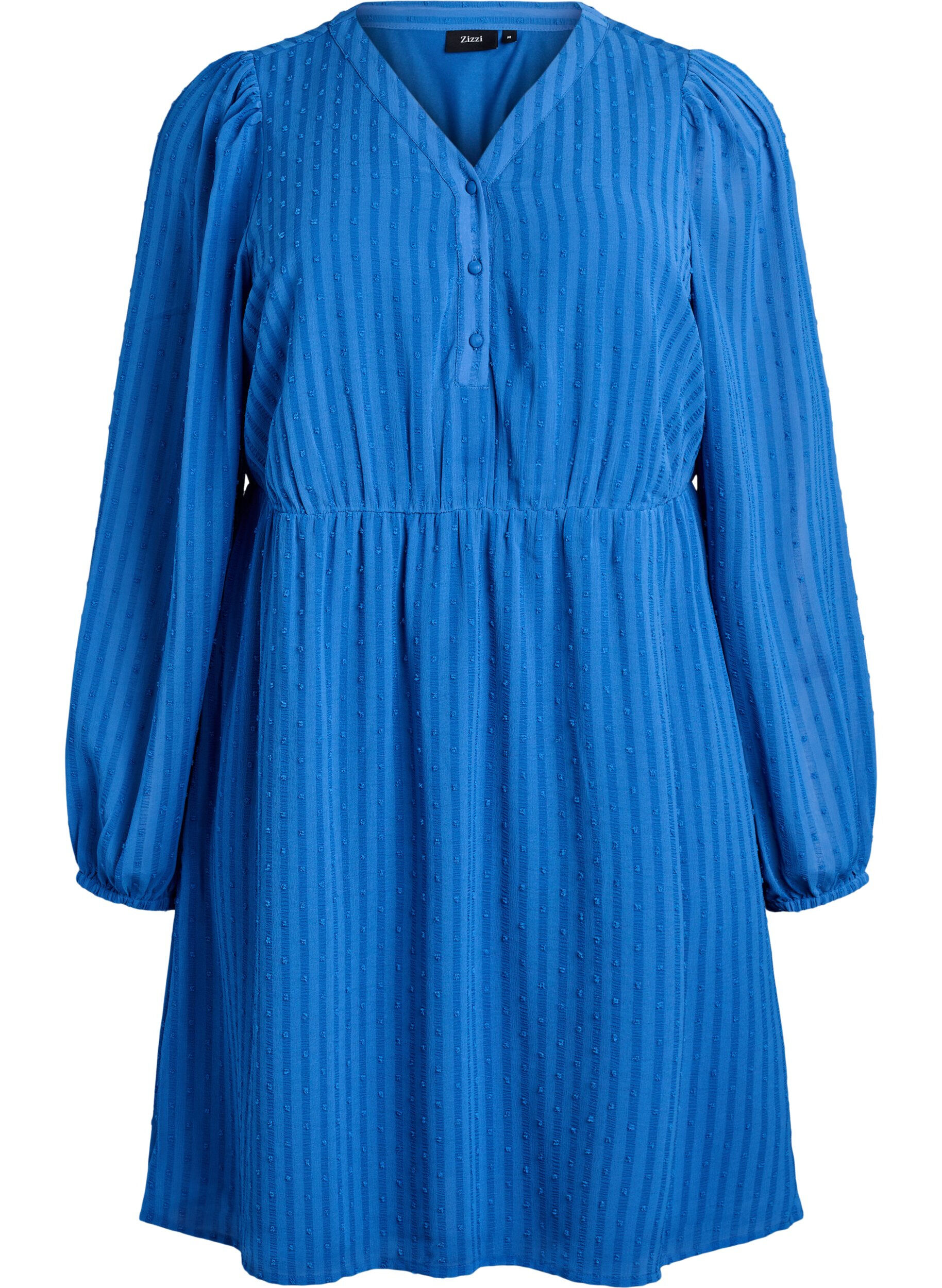 Lyhyt mekko s&auml;vy s&auml;vyyn raidoilla ja teksturoiduilla pilkuilla