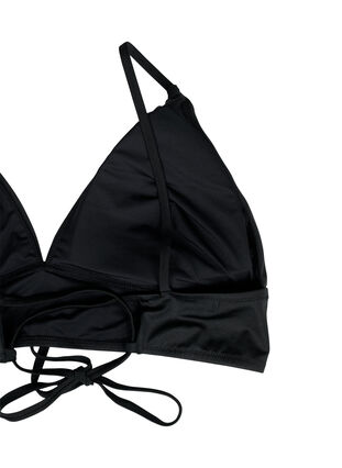 Bikinitoppi, jossa on irrotettavat pehmusteet ja nauha selässä, Black, Packshot image number 3
