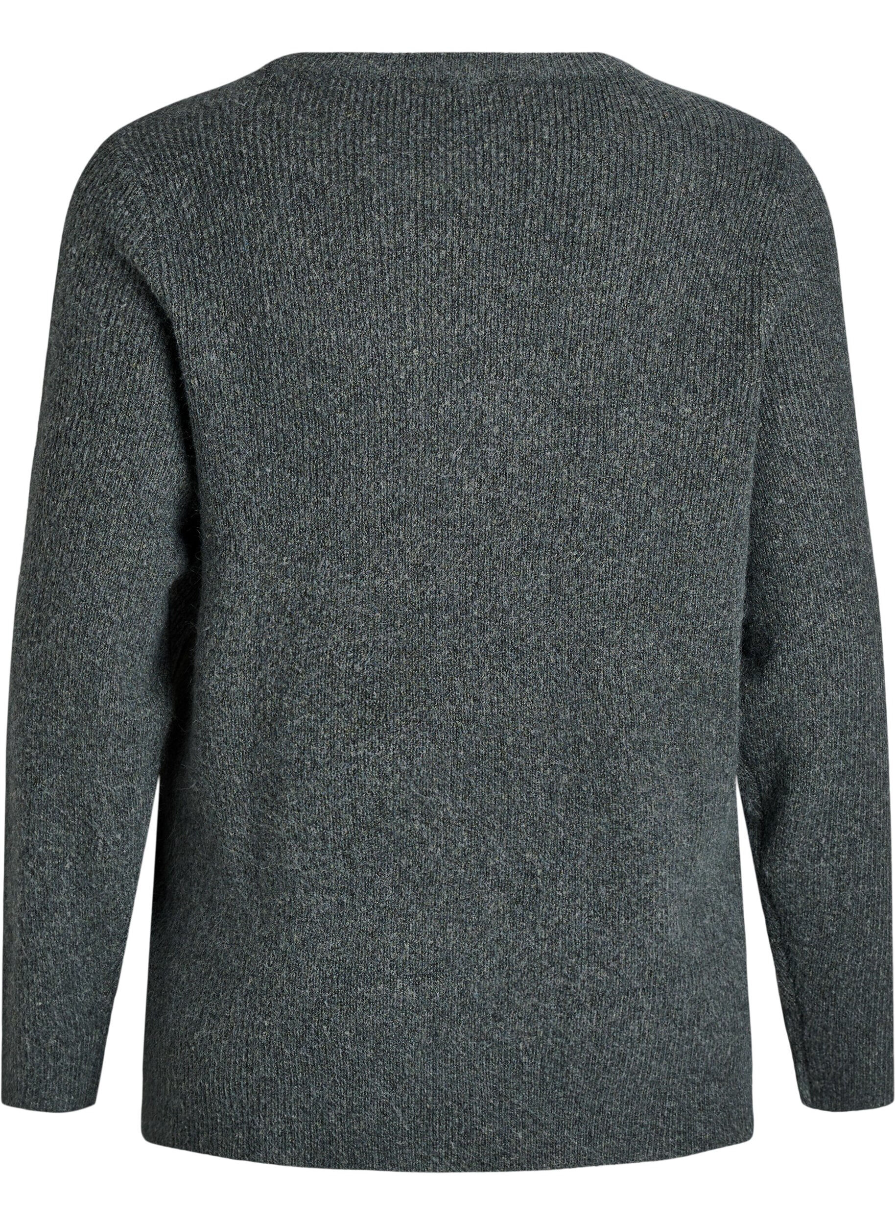 Zizzi Melange-neulepusero py&ouml;re&auml;ll&auml; p&auml;&auml;ntiell&auml;, Vihre&auml;, Packshot image number 1