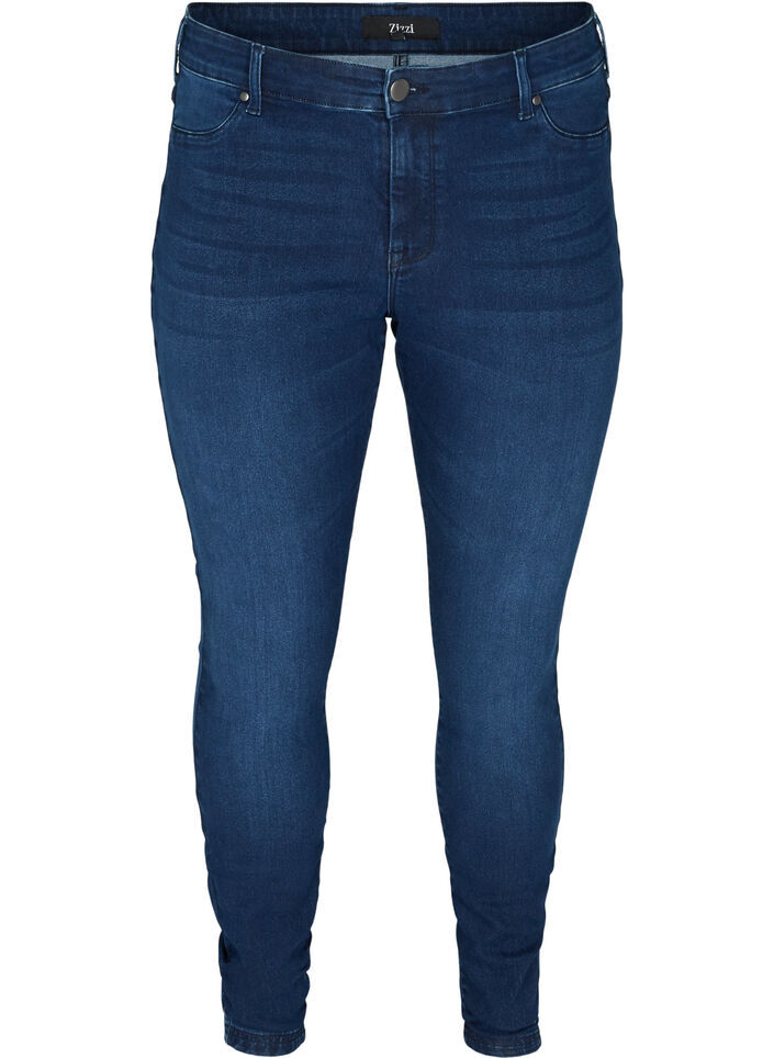 Jeggingsit puuvillasekoitteesta, Dark blue denim, Packshot image number 0