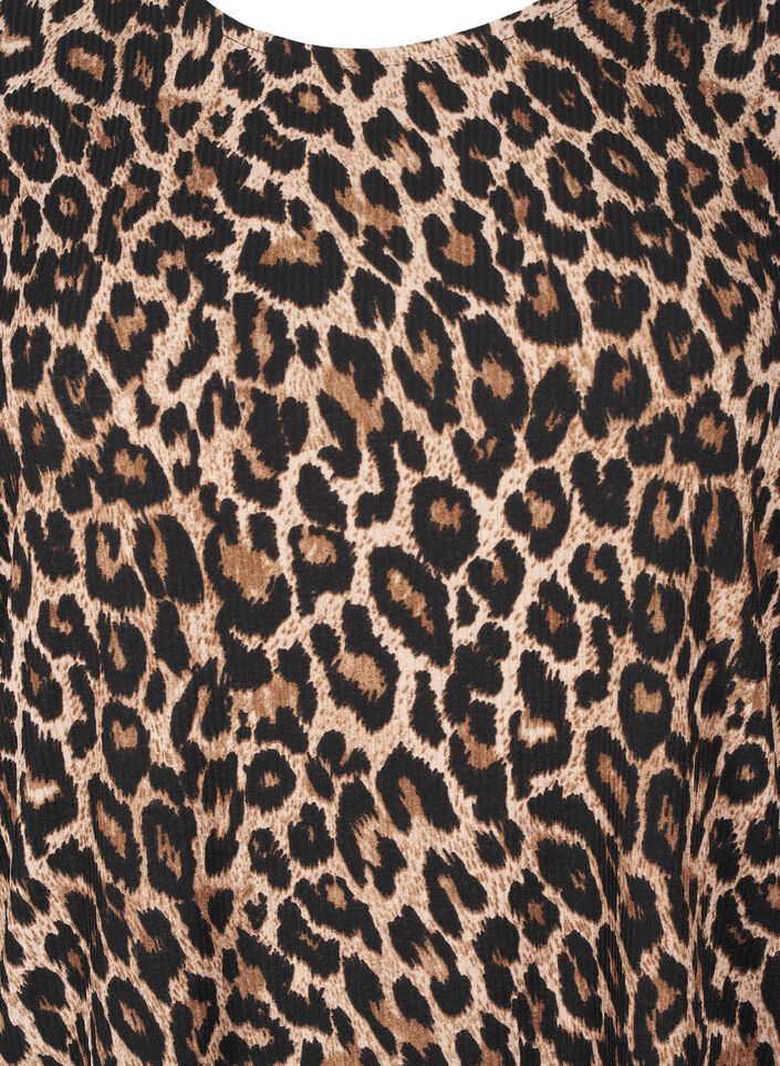 Pusero pitk&auml;ll&auml; hihalla ja leopardikuosilla, Ruskea, Packshot image number 2