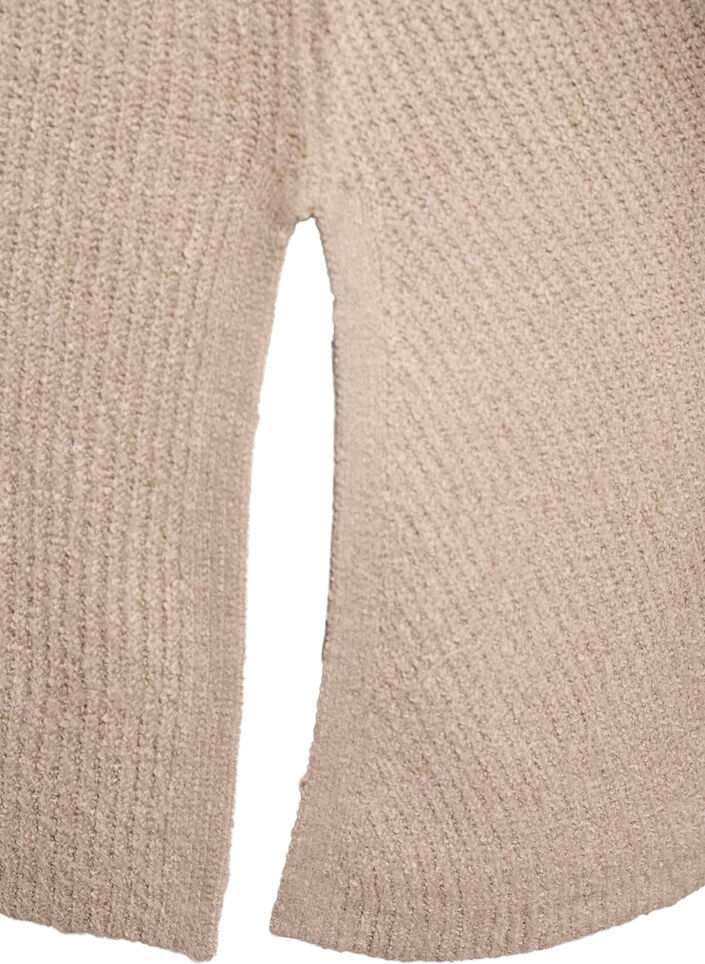 Neulepusero, jossa on vinoraitakuvio ja raglanhihat, Beige, Packshot image number 3