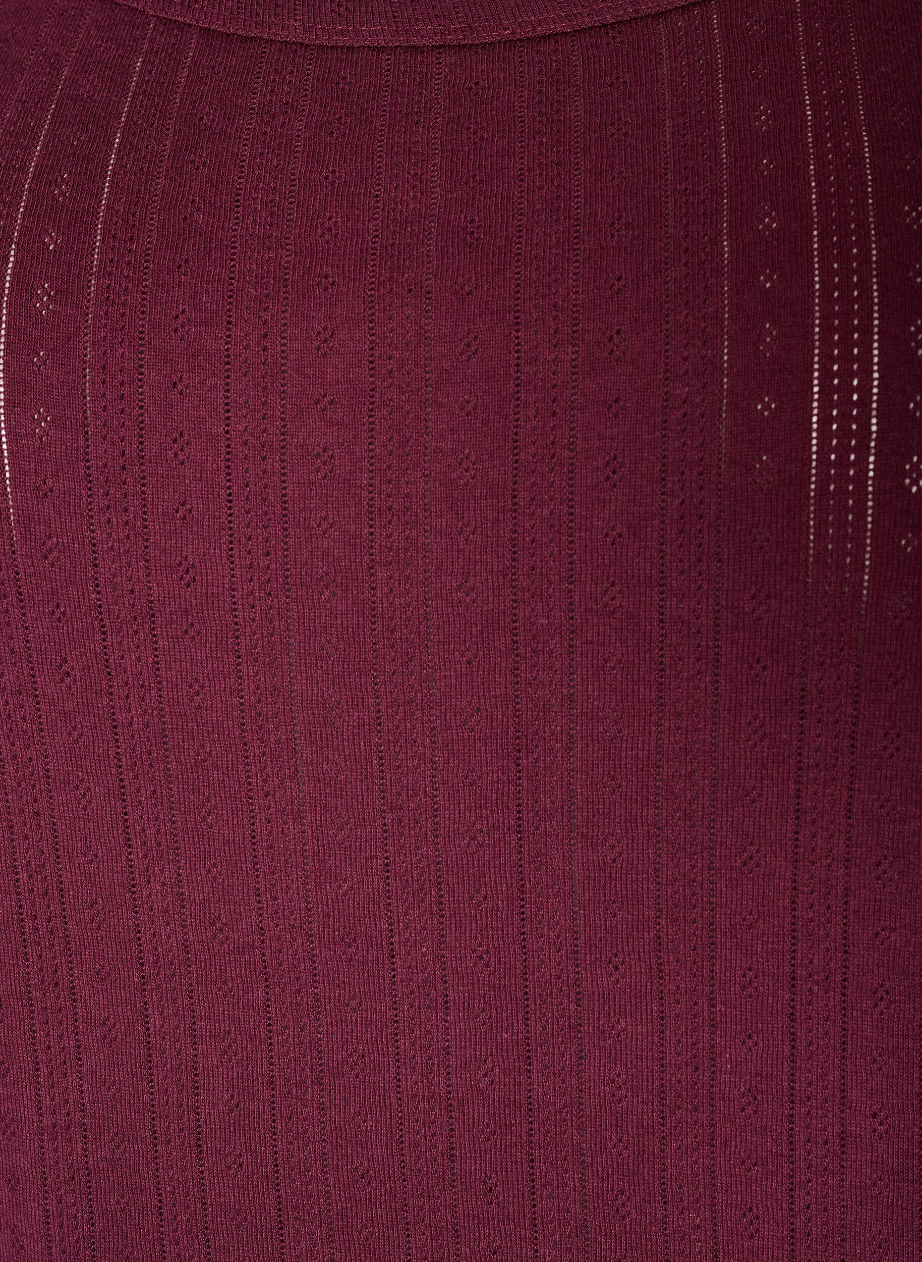 ZizziY&ouml;toppi luomupuuvillasta, struktuurikuviolla, Tumma Bordeaux, Packshot image number 2