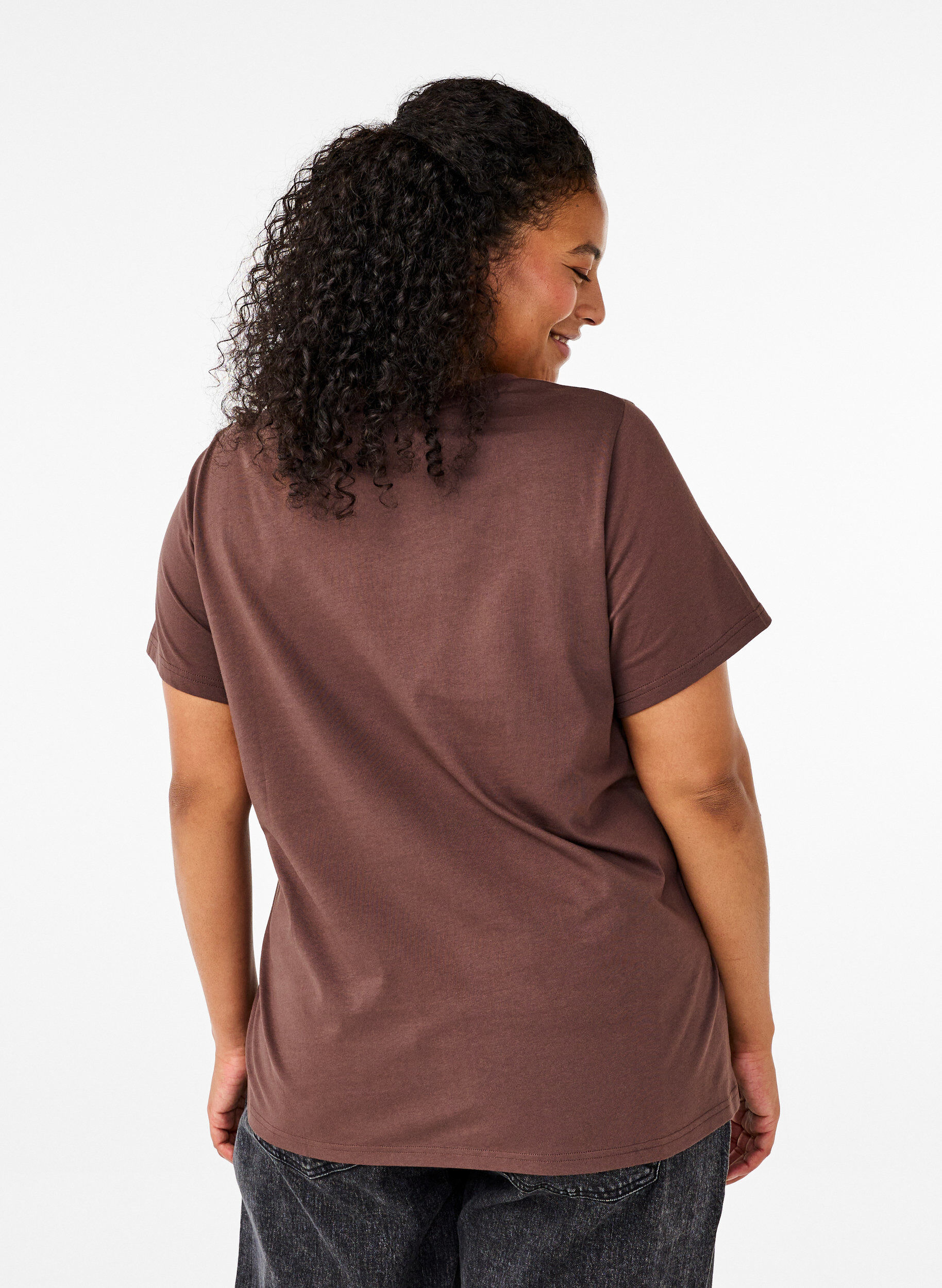 Zizzi Puuvillainen T-paita rusetilla, C. Martini W. Black, Model image number 1