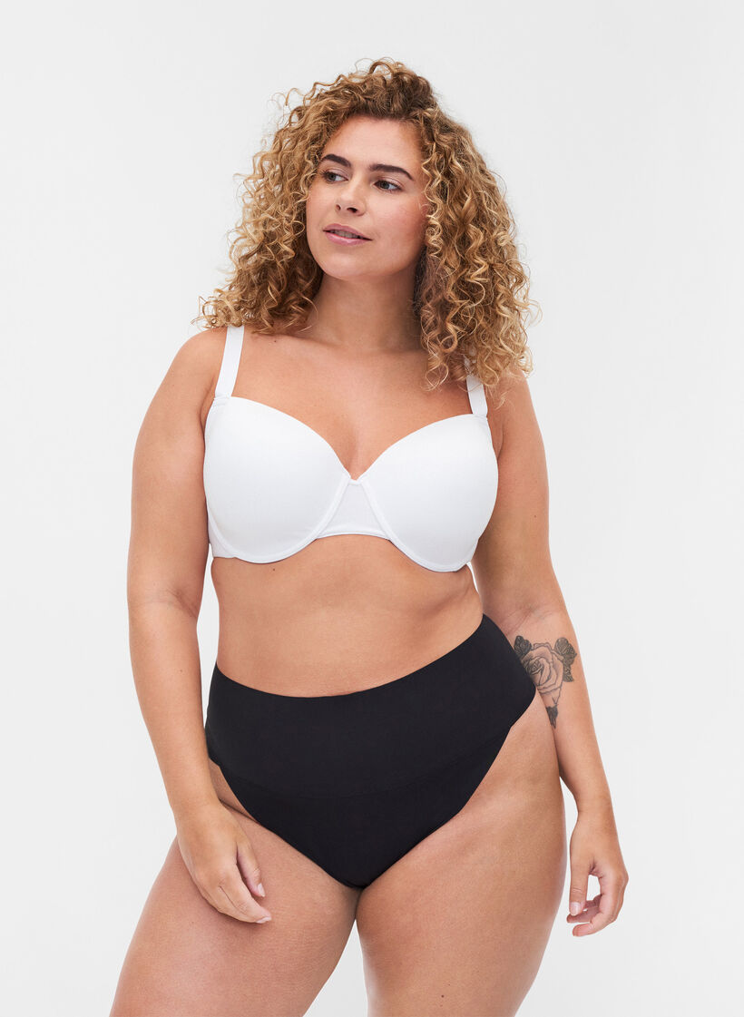 2 kpl korkeavyötäröisiä stringejä, Musta, Model image number 0