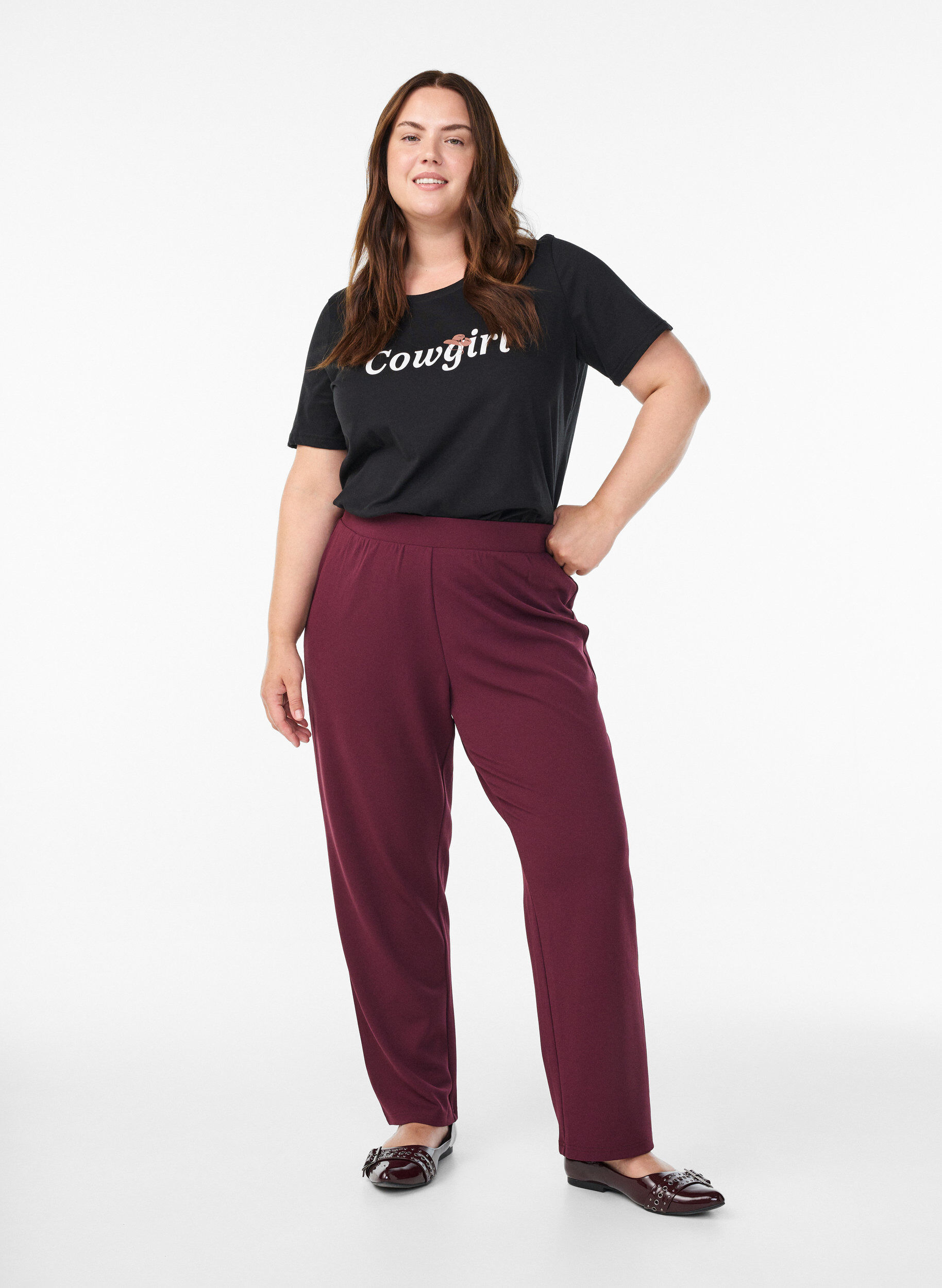 ZizziT-paita printill&auml;, Musta, Model image number 1