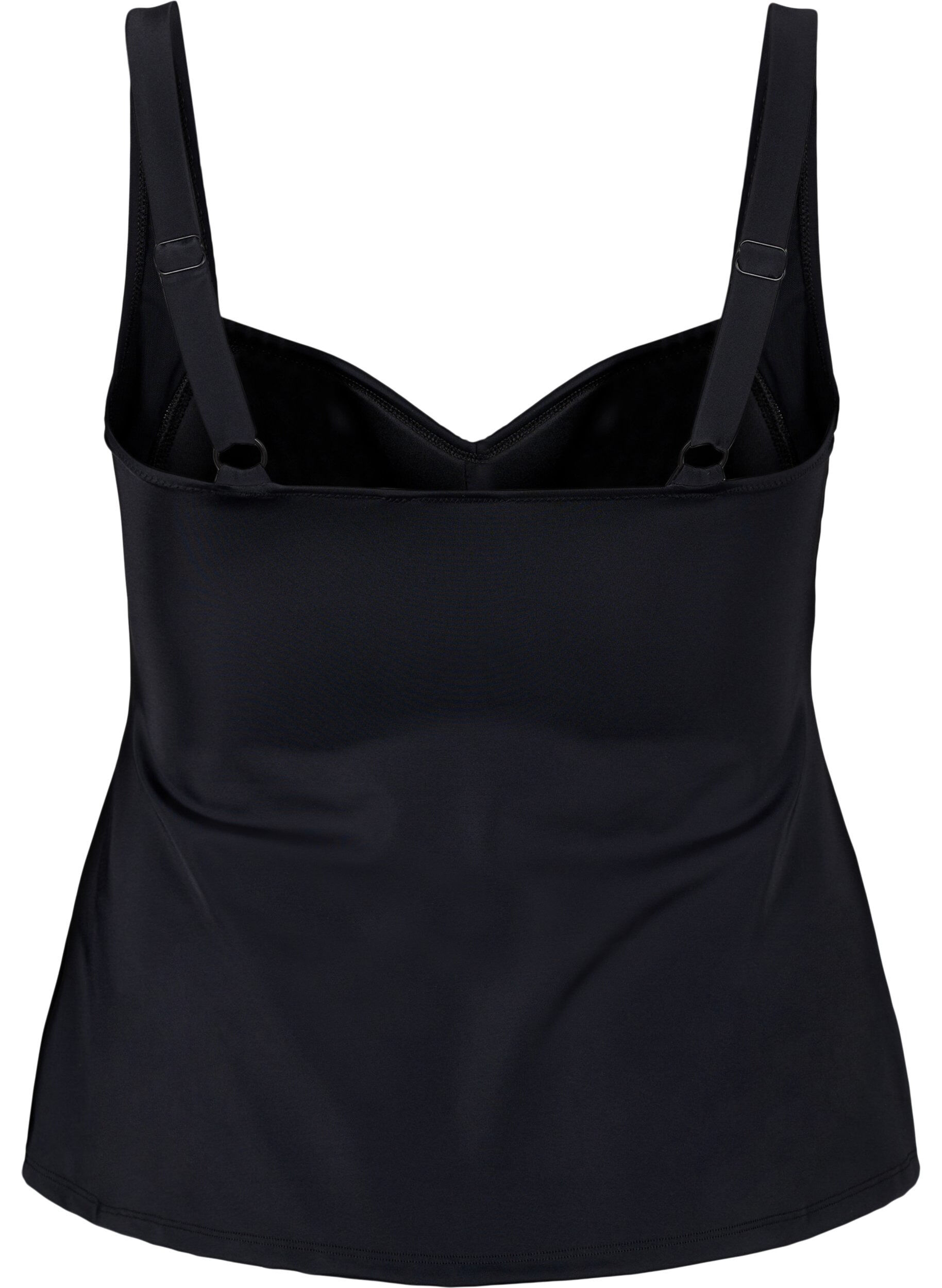 Zizzi Laskostettu tankini, Musta, Packshot image number 1