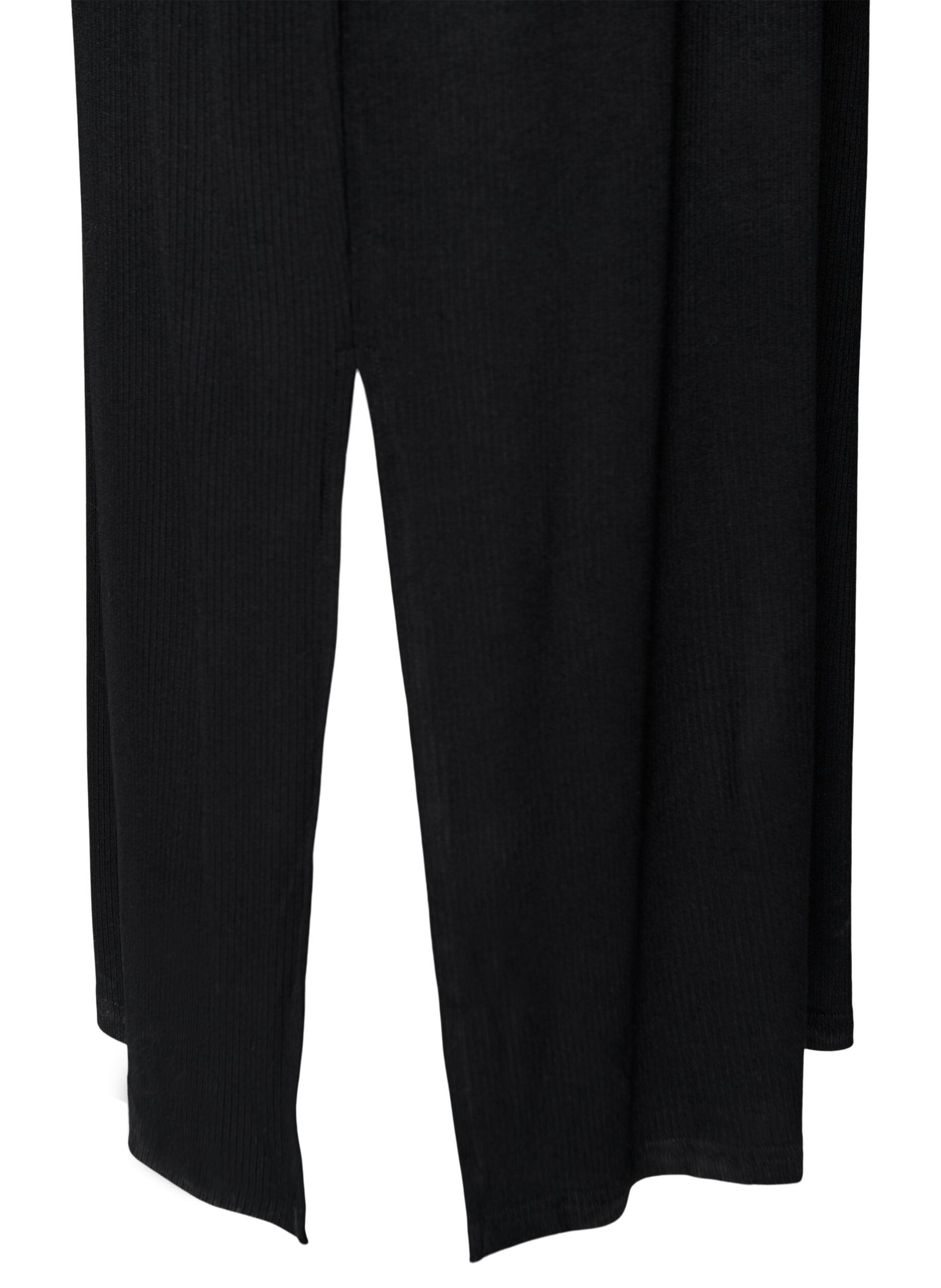 Zizzi Hihaton ribattu mekko viskoosista, Musta, Packshot image number 3