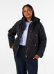 Topattu parka irrotettavalla hupulla, Musta, Model image number 0
