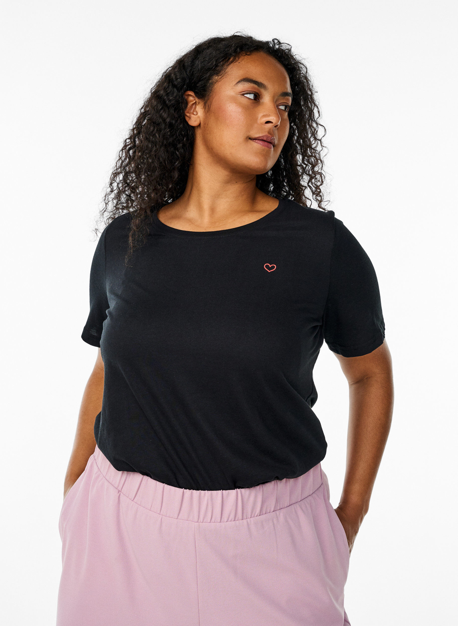 Zizzi FLASH - T-paita motiivilla, Musta, Model image number 0