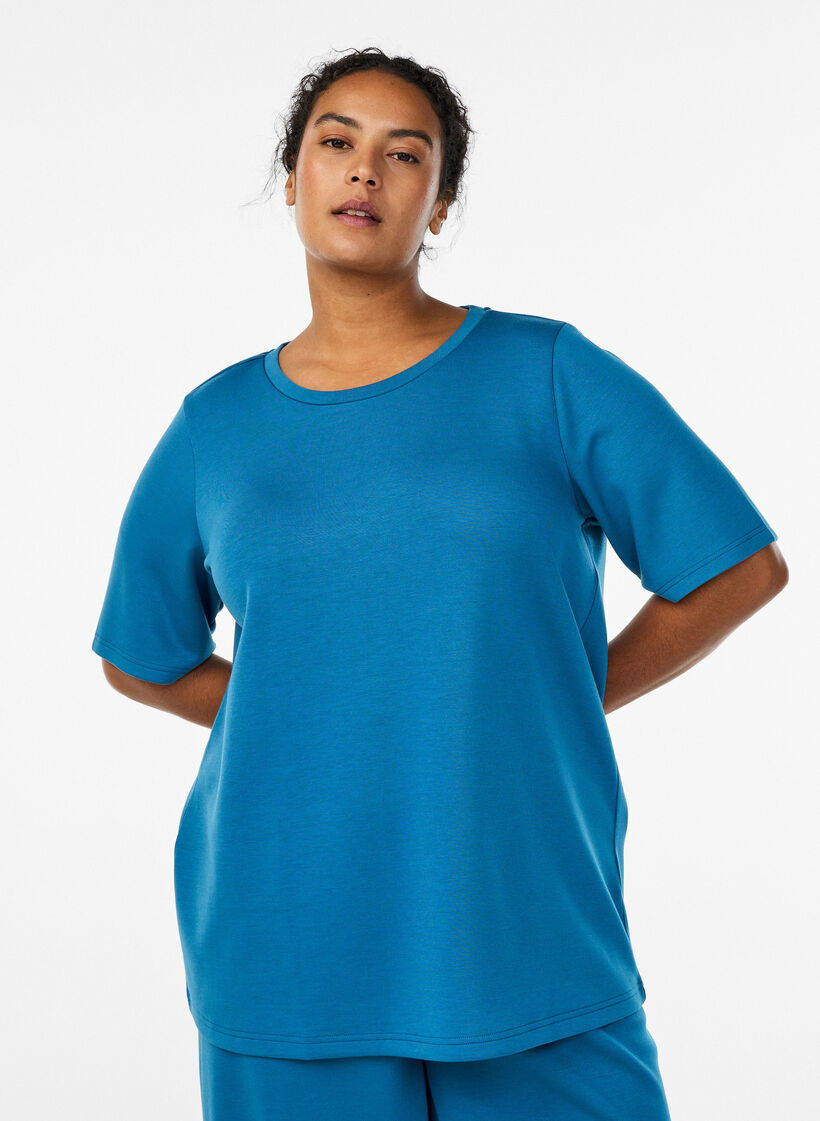 T-paita modaalisekoitetta, Sininen, Model image number 0