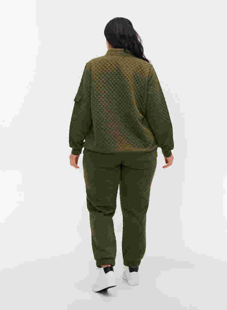 Kuvioidut housut nyörillä ja taskuilla, Ivy Green, Model image number 1