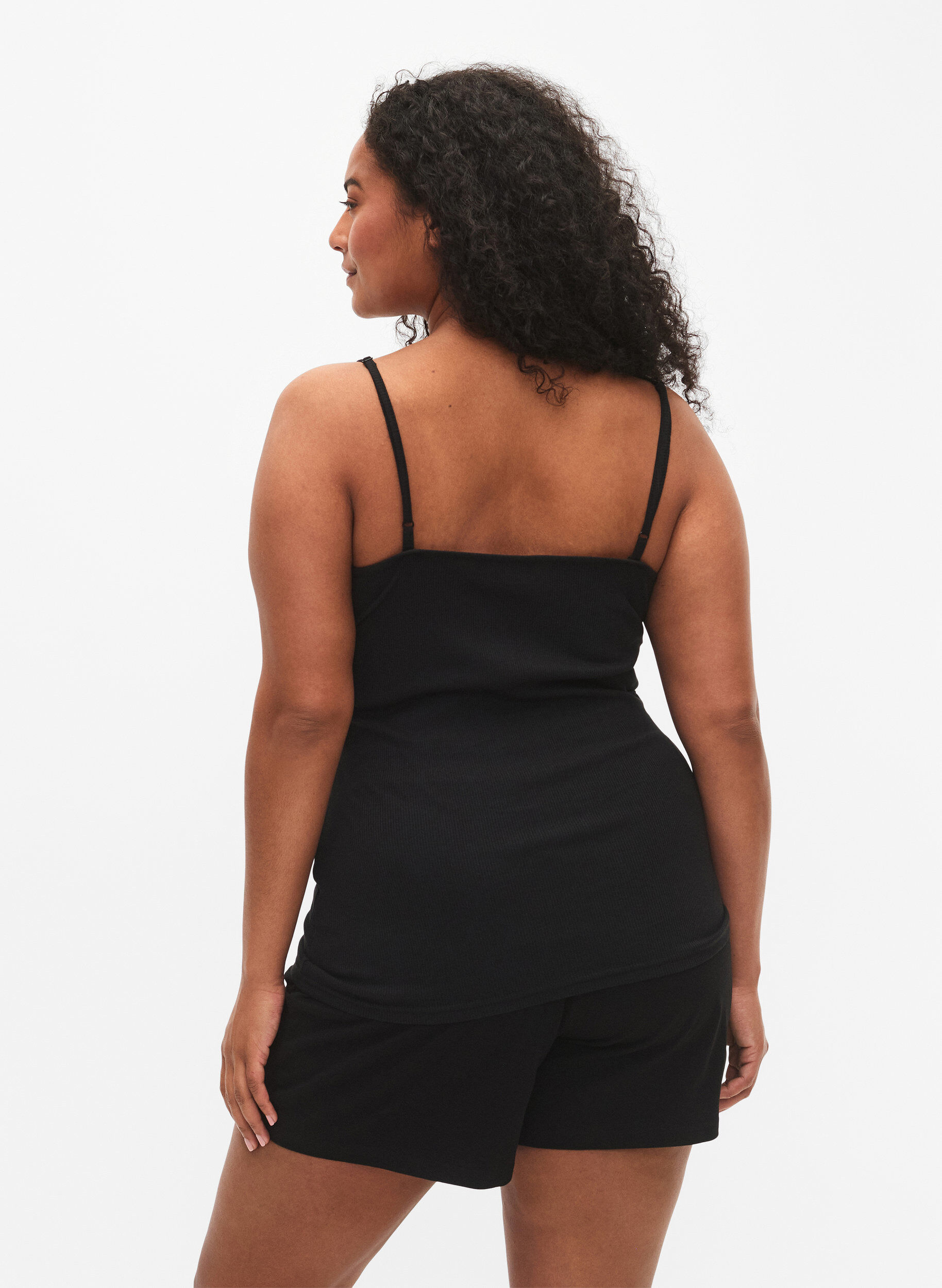 Zizzi2-pack ribatut y&ouml;topit, Black/Black, Model image number 1