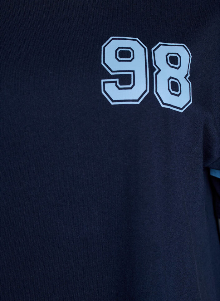 Lyhyt T-paitamekko sporttisilla yksityiskohdilla, Sininen, Packshot image number 2