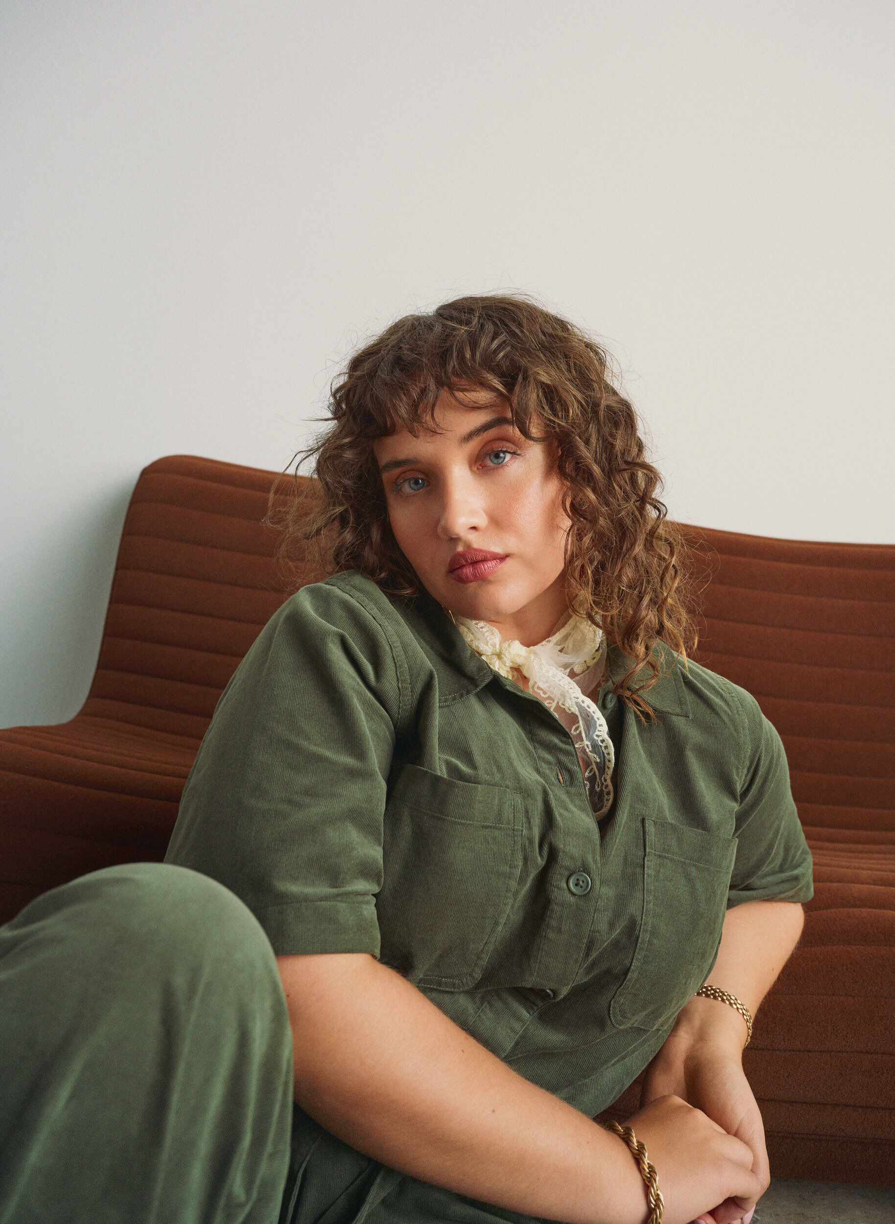 Zizzi Vakosamettinen haalari suorilla lahkeilla, Vihre&auml;, Image image number 0