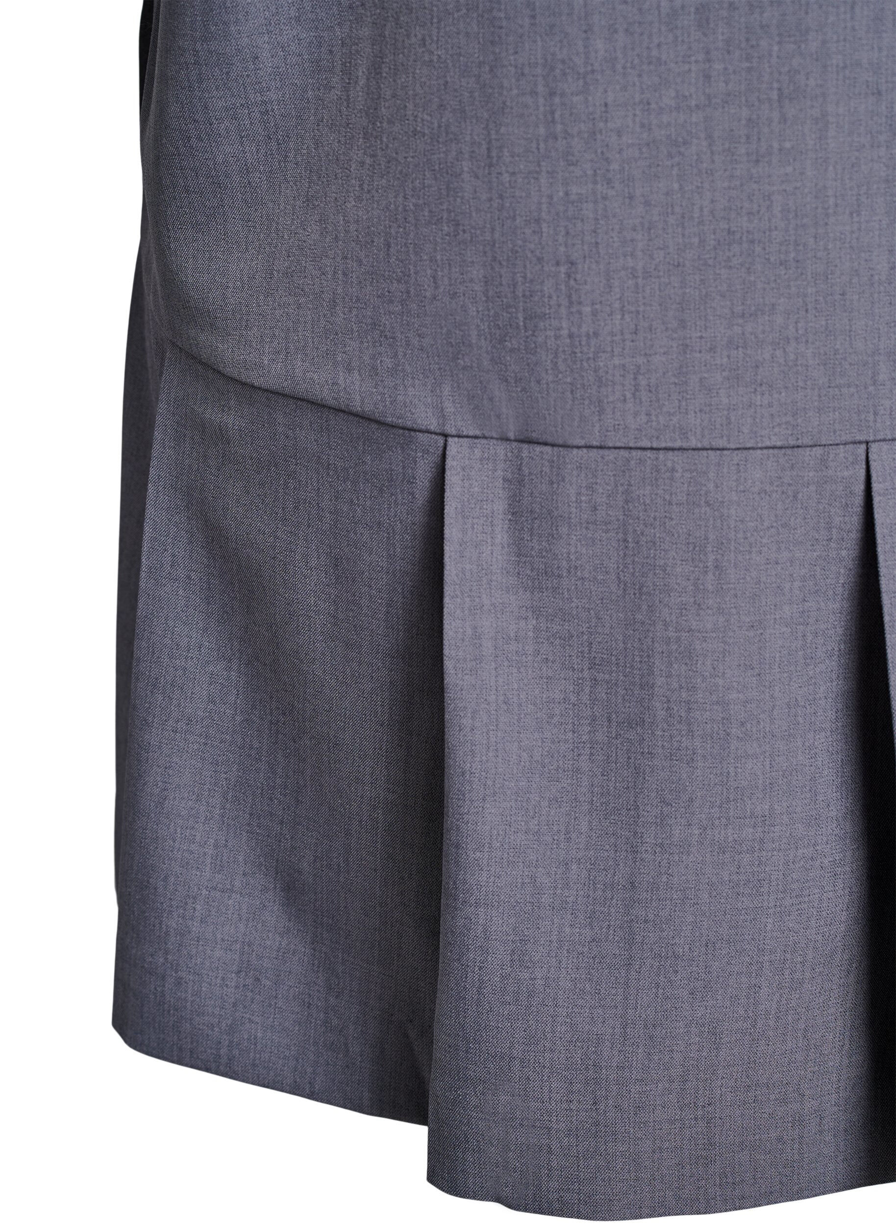 Zizzi Lyhyt A-linjainen mekko vetoketjulla ja 3/4-hihoilla, Harmaa, Packshot image number 3