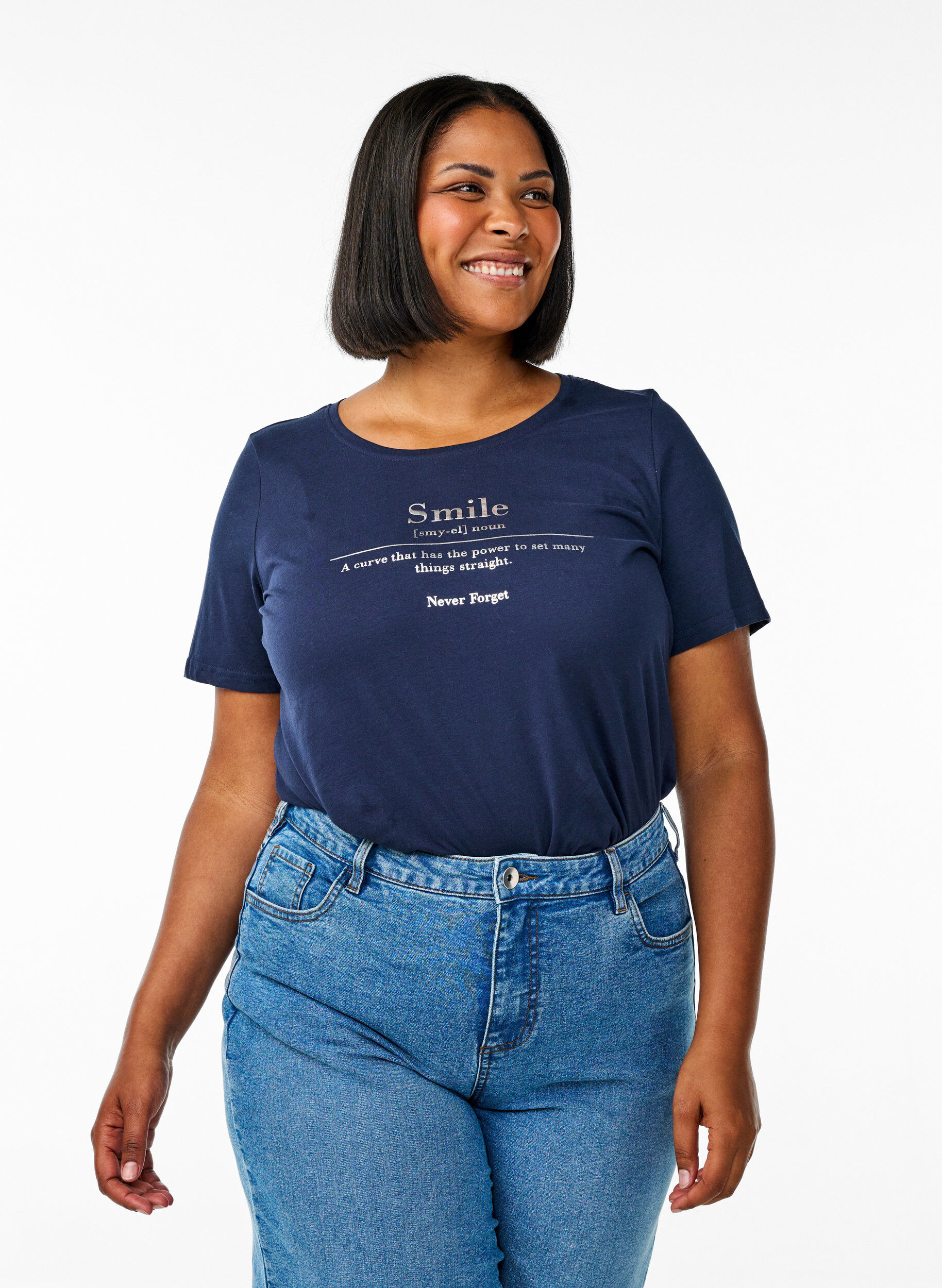 Zizzi FLASH - T-paita motiivilla, Sininen, Model image number 0