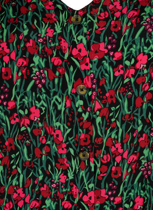 Viskoosipusero napeilla, Black w. Pink Flower, Packshot image number 2