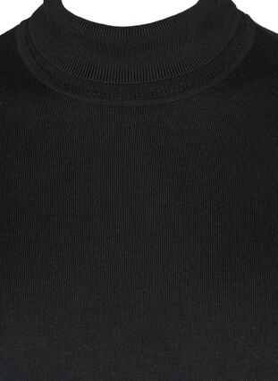 Neulepusero viskoosiseoksesta korkealla kauluksella, Black, Packshot image number 2