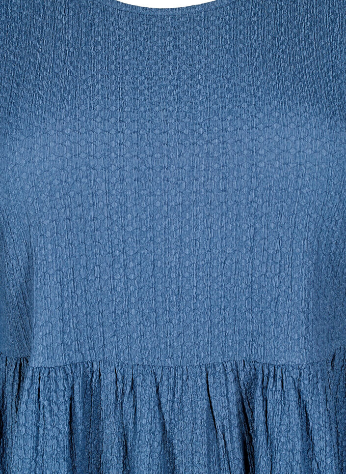 FLASH - Lyhyt mekko tekstuurilla ja 3/4-hihoilla, Sargasso Sea, Packshot image number 2