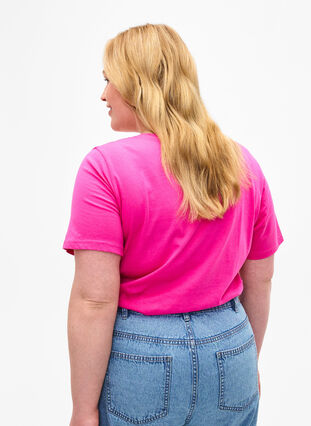 T-paita, jossa on tekstiä, Shocking Pink W.Pink, Model image number 1