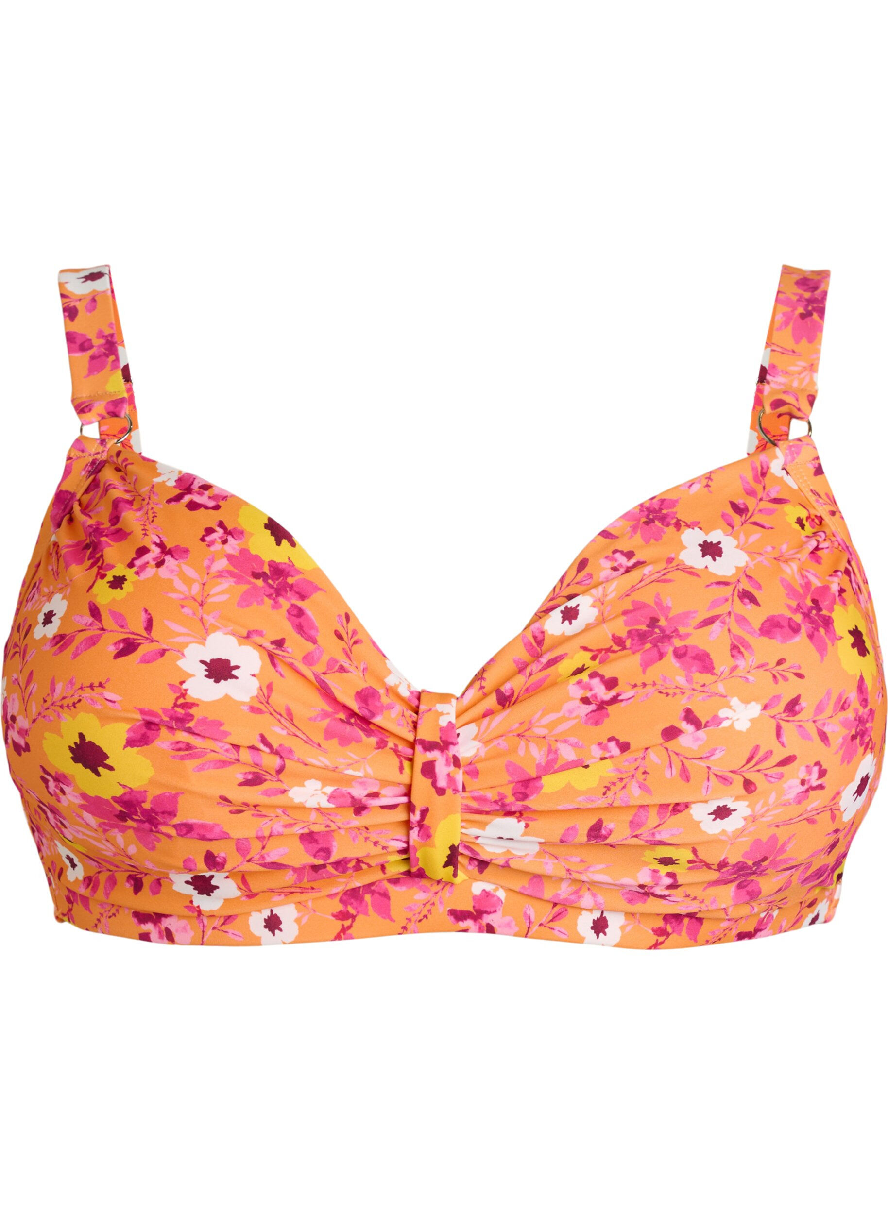 Zizzi Kaarituelliset bikiniyl&auml;osa kuosilla, Oranssi, Packshot image number 0