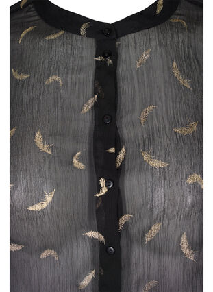 Läpinäkyvä paita lurex-kuviolla, Black, Packshot image number 2