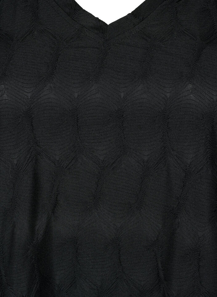 FLASH – Pitkähihainen pusero, jossa on rakennetta, Black, Packshot image number 2