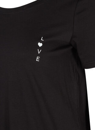T-paita puuvillasta, Black w. Love, Packshot image number 2