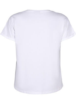 Luomupuuvillasta valmistettu T-paita broderie anglaise -reunuksella, Bright White, Packshot image number 1