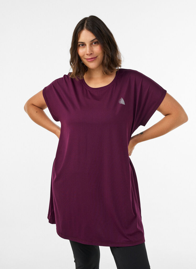 Pitk&auml; treenipaita, Violetti, Model image number 0