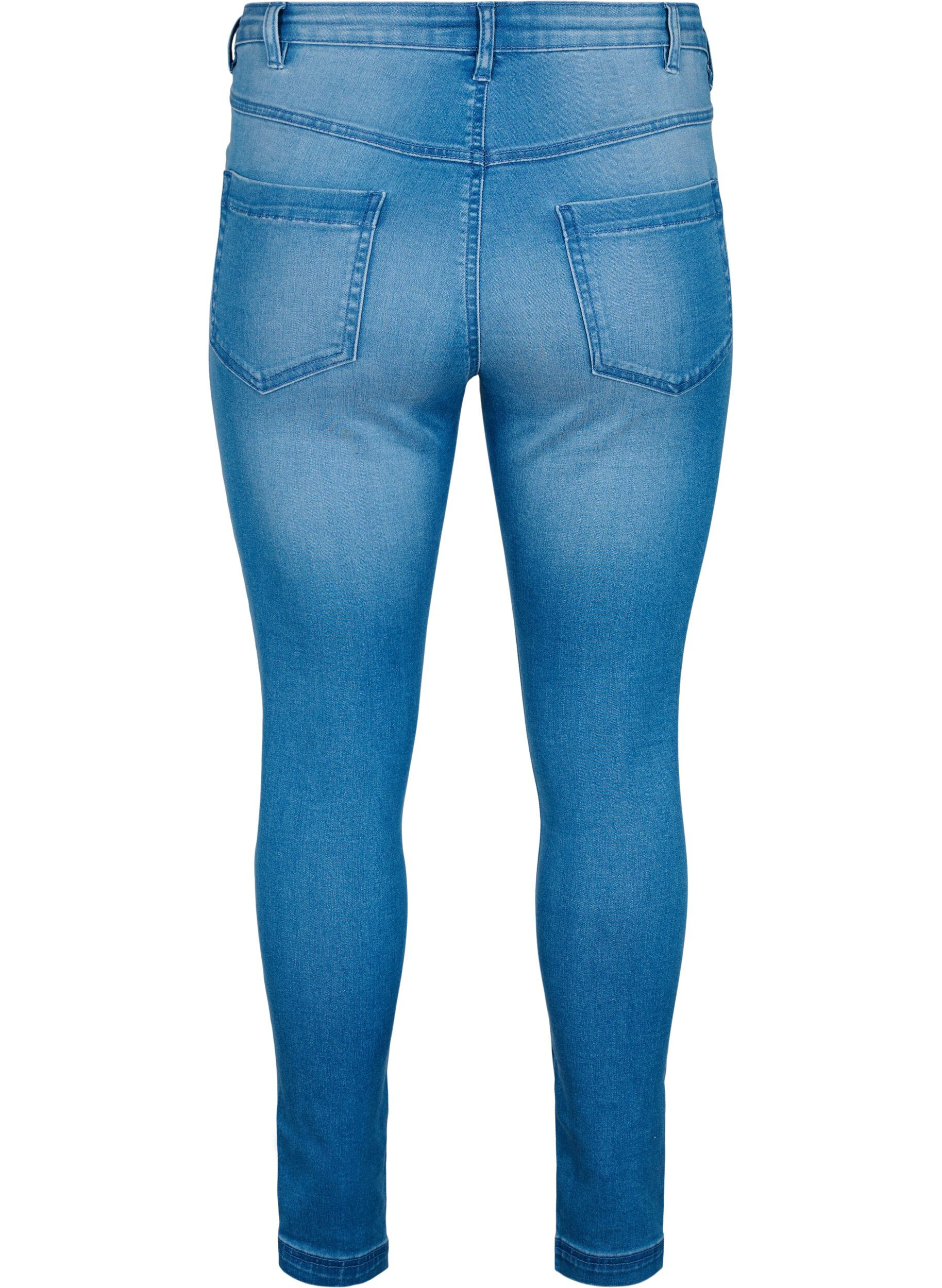 ZizziSuper slim Amy-farkut korkealla vy&ouml;t&auml;r&ouml;ll&auml;, Light blue, Packshot image number 1