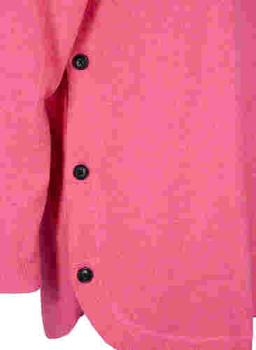 Meleerattu neulepusero nappiyksityiskohdilla, Hot Pink White Mel., Packshot image number 3